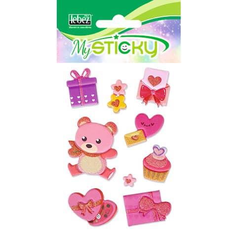 Espositore da banco 48 Stickers gommati Lebez Fantasy 6 soggetti assortiti A913